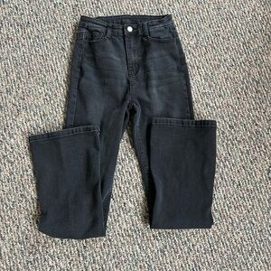 Black high-waisted bootcut flare jeans